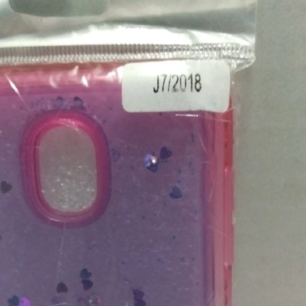 Samsung Galaxy J7 Gradient Floating Glitter Phone Case -‎ Pink and Blue.